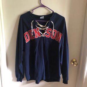 Denison University tie front shirt